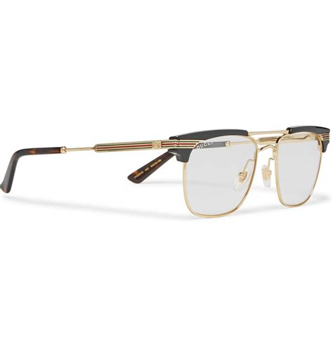 gucci gold metal glasses|Gucci eyeglasses men gold.